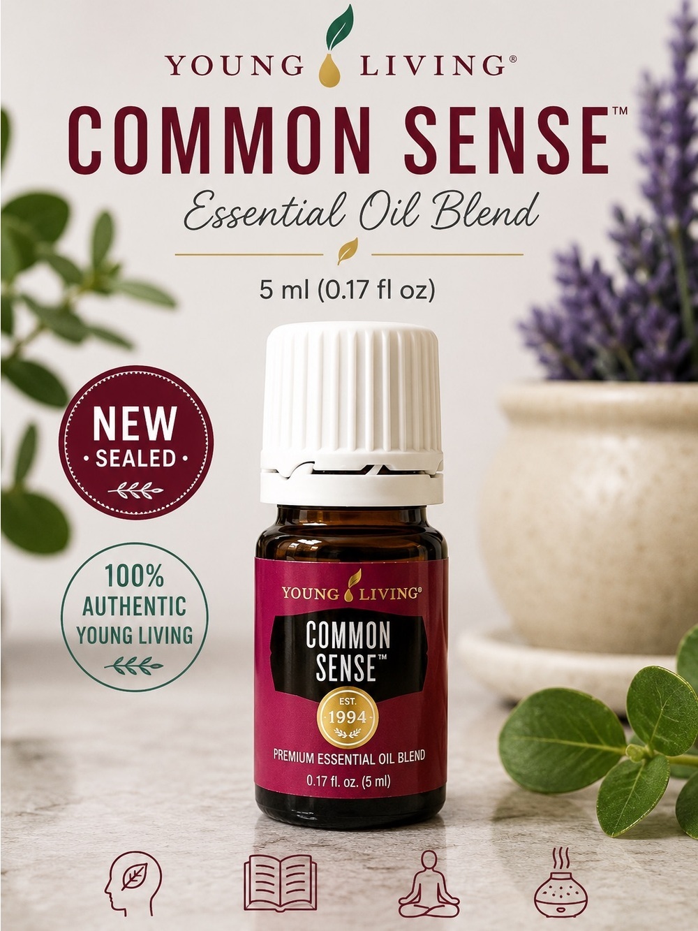 NEW Young Living Common Sense Essential Oil Blend 5ml Authentic Sealed